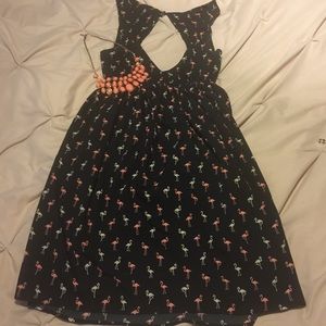Flamingo Cutout Summer Dress