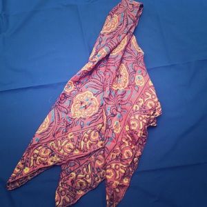 Brown And Blue Print Scarf