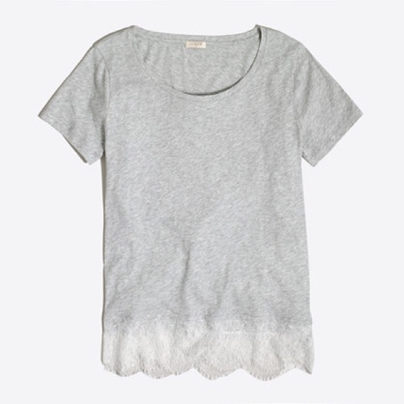 J.Crew Lace Trim Tshirt