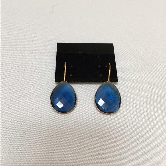Blue Quartz Tear-Shaped Earrings