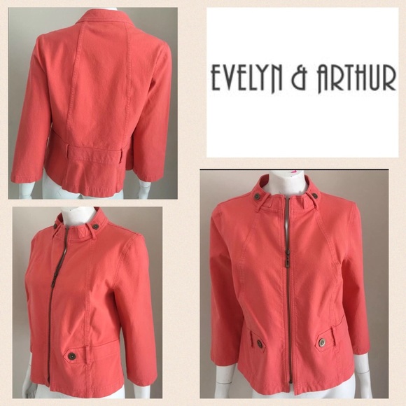 Bella Colori Coral Jean Jacket Size Medium