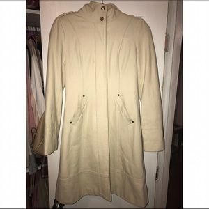 Guess Cream Long Hooded Coat