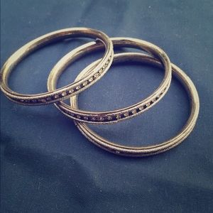 BEBE Silver Bangles