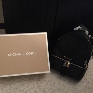 NWT Michael Kors Black Leather backpack