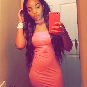 PINK CHOKER DRESS ONLY WORN ONCE💗