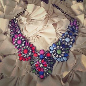 Stunning multicolored stone Statement Necklace