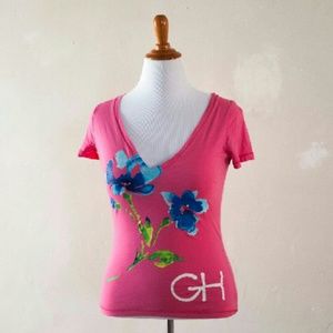 Gilly Hicks Pink Flower Tee Shirt