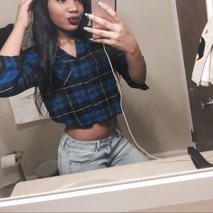 crop plaid top