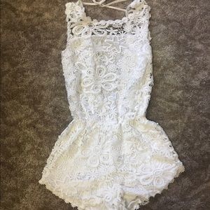White floral romper