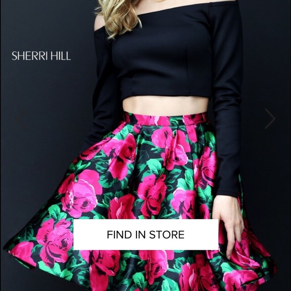 Sherri Hill 50583 Floral Two-Piece Short Dress