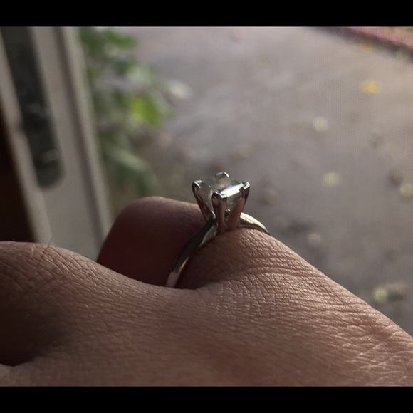 14k white gold princess cut diamond ring