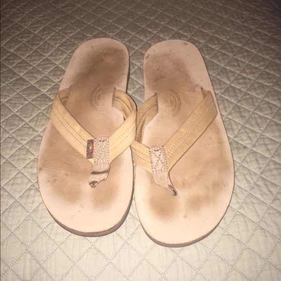 Rainbow flip flops