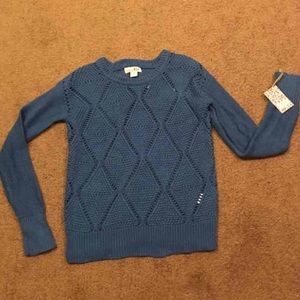 Blue Peep Hole Sweater