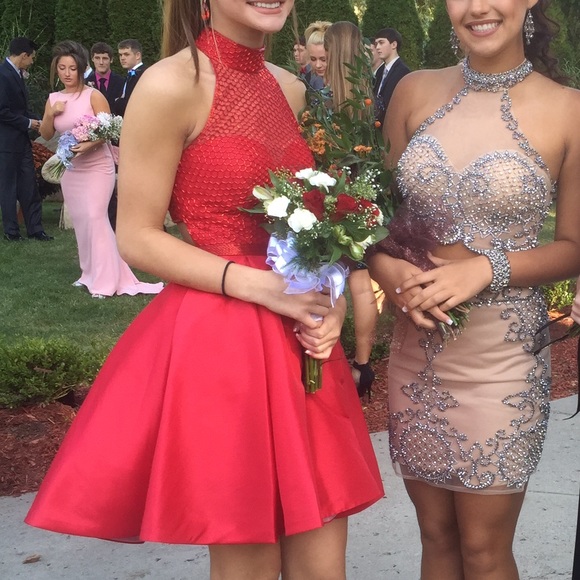 Sherri Hill 11295 in Red, Short, High Neck, 1