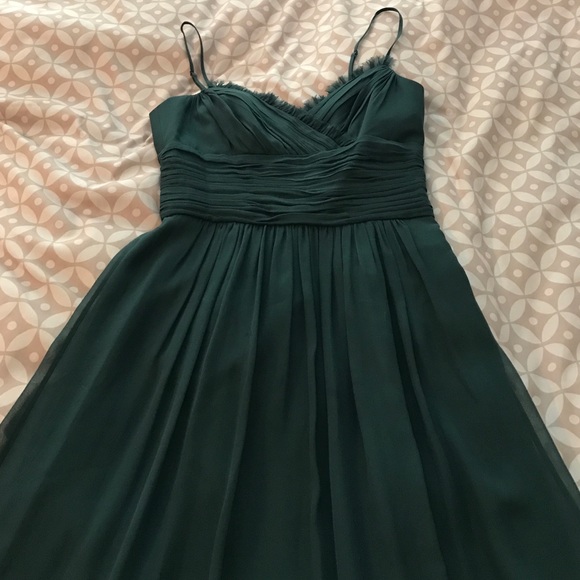 Emerald silk cocktail dress