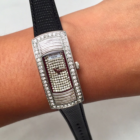 Activa Swiss Watch Black Watch with Silver Accents