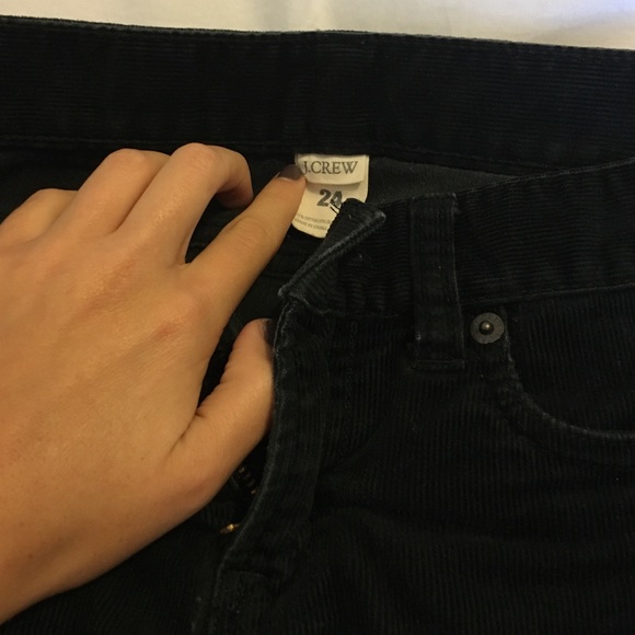 Black corduroy skinny leg pants