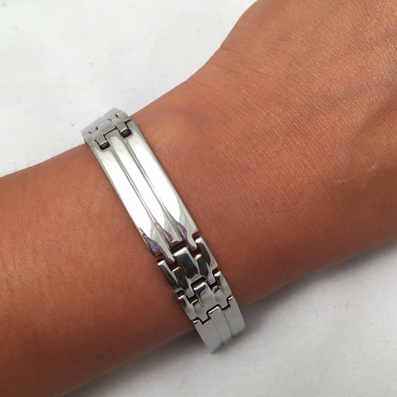 Silver Stainless Steel Link Bracelet