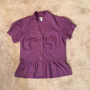 Isaac Mizrahi Purple Button-up Dress Shirt