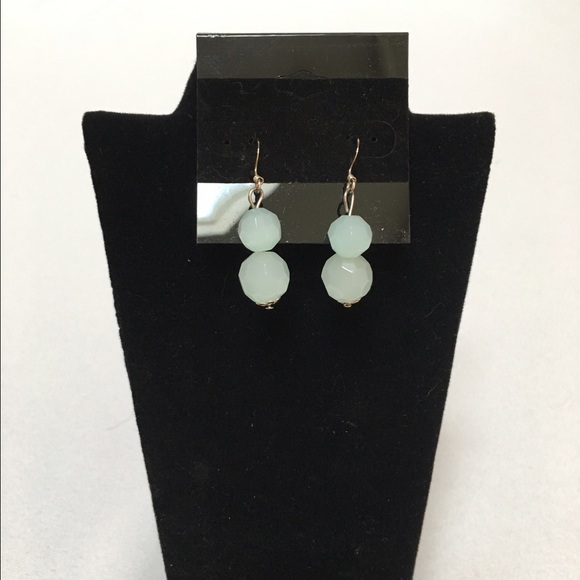 Seafoam Blue Glass Bead Earrings