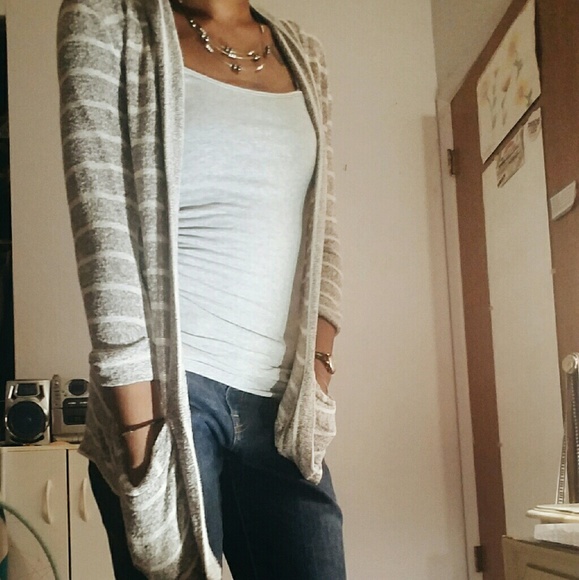 Striped Cardigan w/Pockets