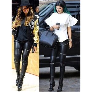 ZARA Leather pants with zippers