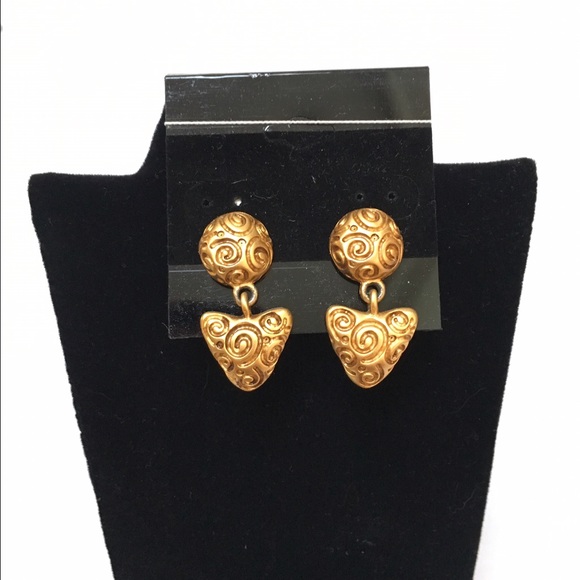 Faux Gold Heart-shaped a Earrings