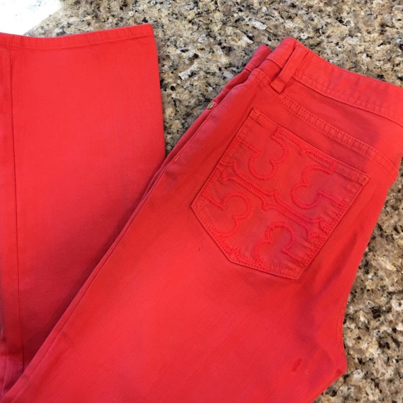 Tory Burch orange jeans