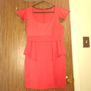 Red peplum dress