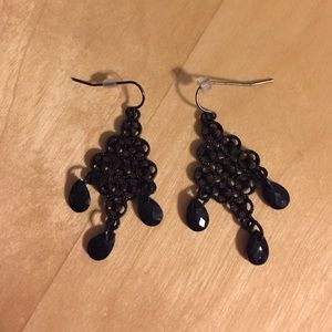Black Chandelier Costume Earrings