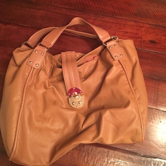Very spacious Nine West caramel colored bag