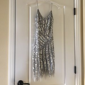 Silver Sequin Cocktail Dress