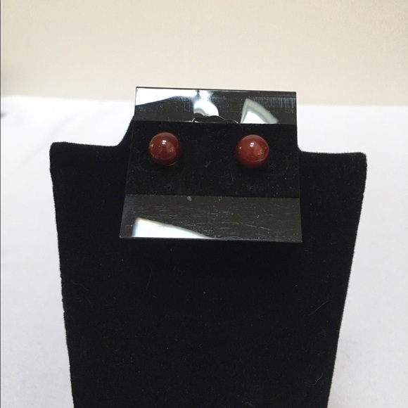 Deep Garnet Bead Earrings - Picture 1 of 1