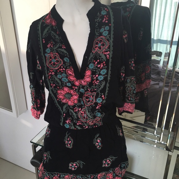 Hand embroidered dress from India