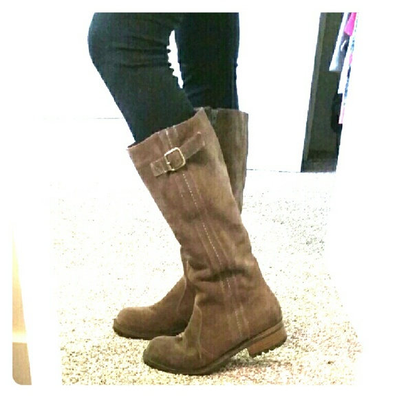 Tall suede brown merona boots