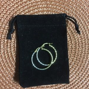 10K Two Tone Gold Hoop Earrings