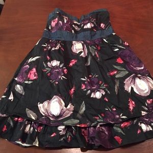 Strapless floral dress