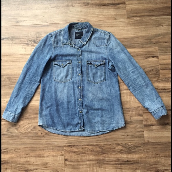 Zara TRF Denim Shirt - Picture 1 of 3