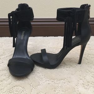 BEBE Black Tassel Heels