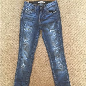 Kancan high rise destructed skinny jeans