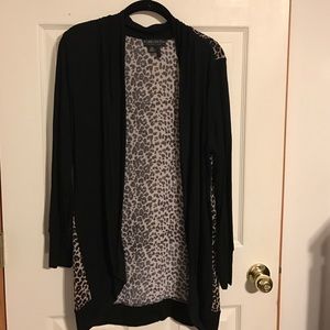 Forever21+ XL leopard back jersey knit cardigan