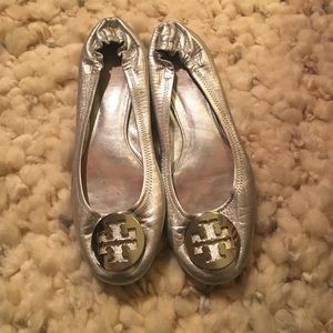 Tory Burch Silver Reva flats