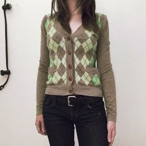 J Crew Argyle Cardigan ✨HP✨