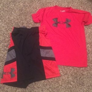 Boys Under Armour Shorts and Shirt