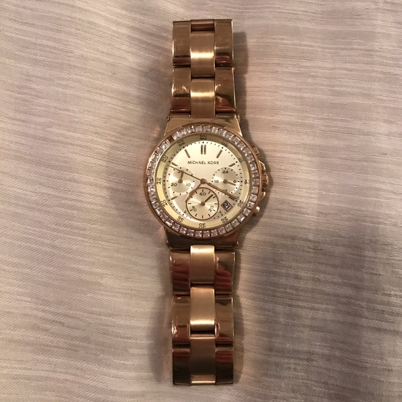 Michael Kors Gold Watch With Swarovski Crystals