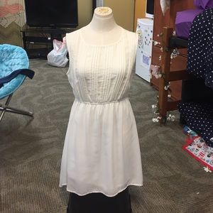 high-low white chiffon dress