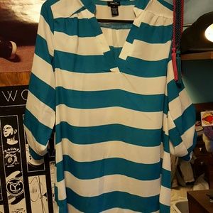 Blue and White striped blouse