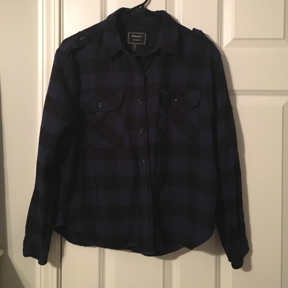 Black and Dark Blue Flannel