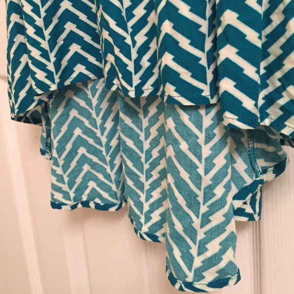 NWT High/Low Sun Dress Teal & White - Picture 3 of 4