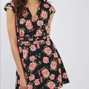 NWT Topshop Romantic Bloom Tea Dress in blue, US6
